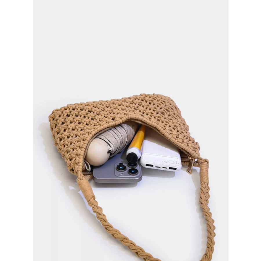 Woven Shoulder Bag Brown / onesize Apparel and Accessories