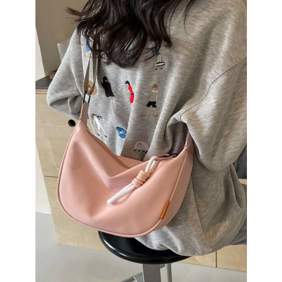 Woven Strap Crossbody Bag Pink / ONESIZE Apparel and Accessories