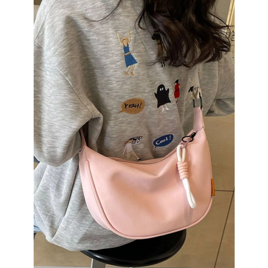 Woven Strap Crossbody Bag Pink / ONESIZE Apparel and Accessories