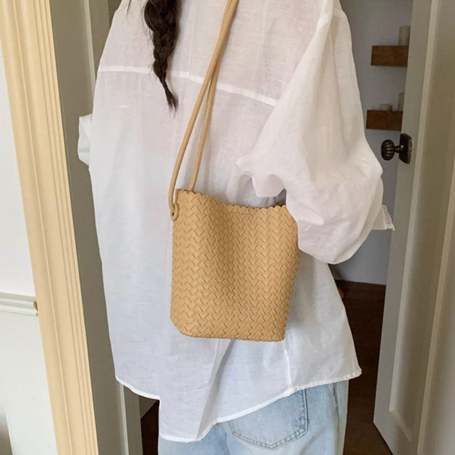 Woven Straw Crossbody Bag Yellow / onesize Apparel and Accessories