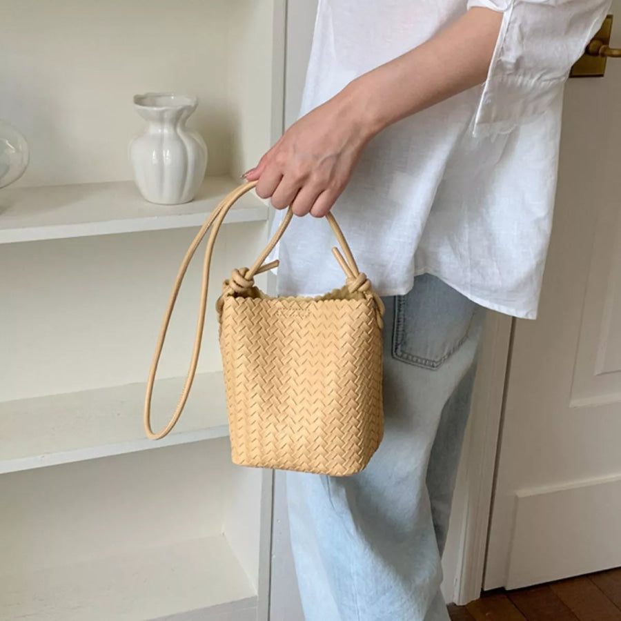 Woven Straw Crossbody Bag Yellow / onesize Apparel and Accessories