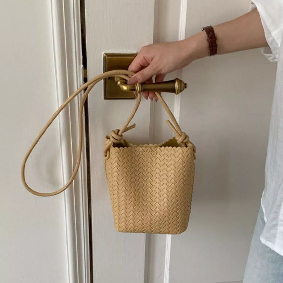Woven Straw Crossbody Bag Yellow / onesize Apparel and Accessories