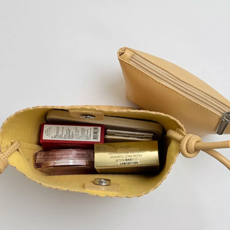 Woven Straw Crossbody Bag Yellow / onesize Apparel and Accessories