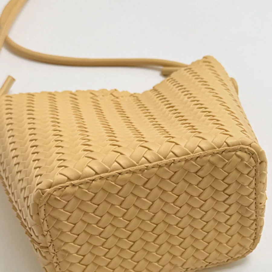 Woven Straw Crossbody Bag Yellow / onesize Apparel and Accessories