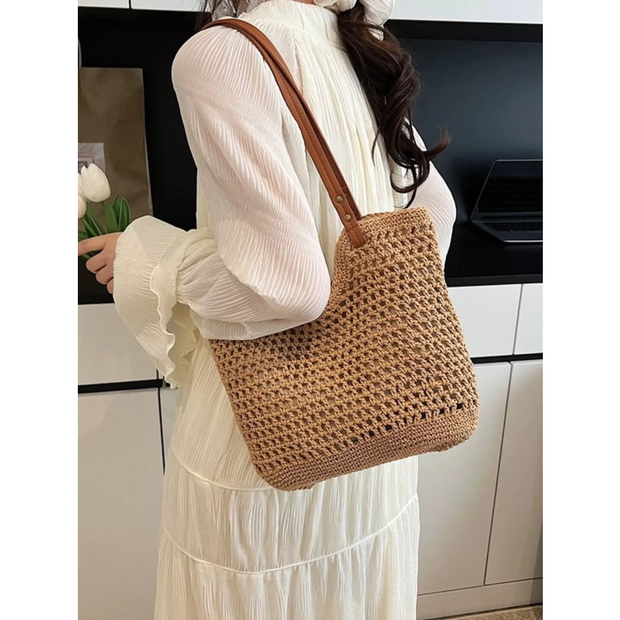 Woven Straw Shoulder Bag Apparel and Accessories
