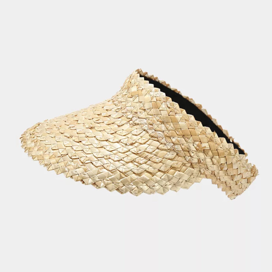 Woven Straw Sun Visor Hat Tan / One Size Apparel and Accessories