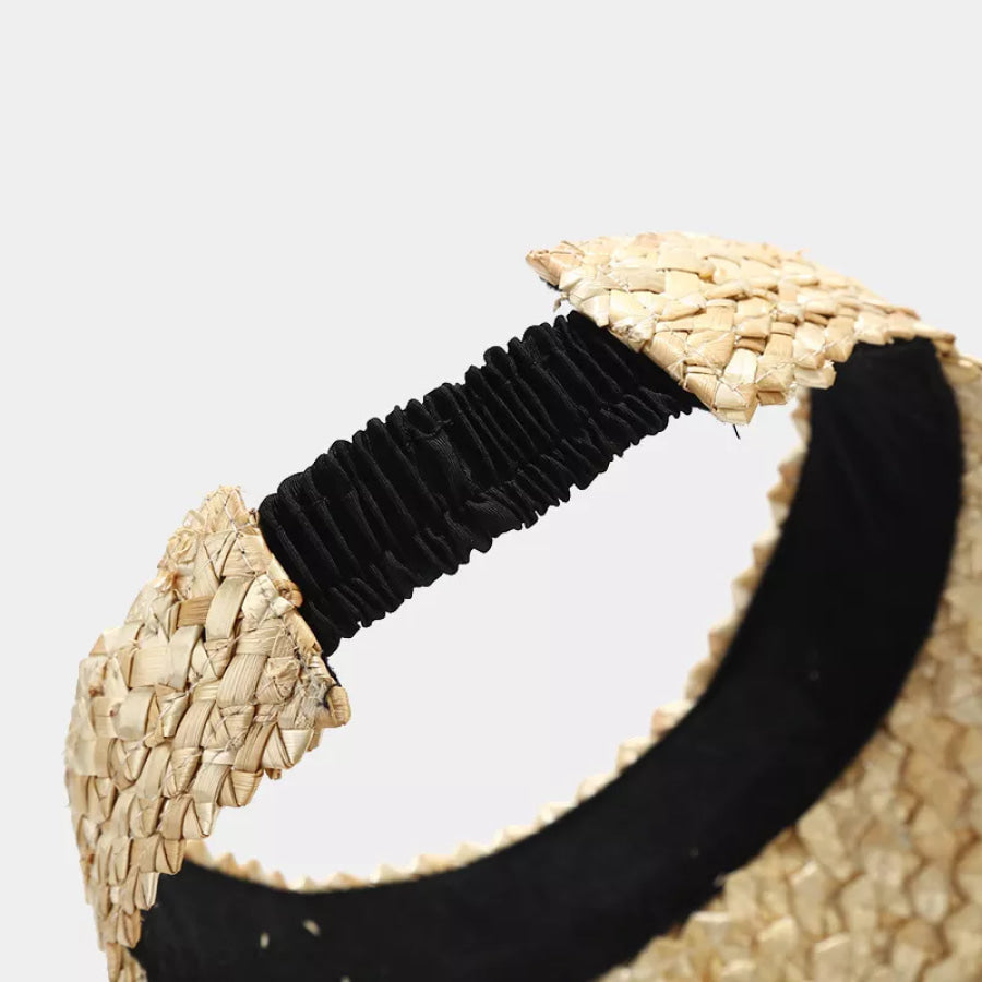 Woven Straw Sun Visor Hat Tan / One Size Apparel and Accessories