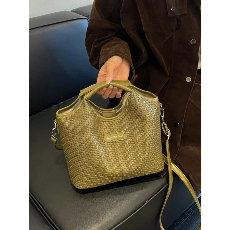 Woven Texture Crossbody Bag Green / onesize Apparel and Accessories