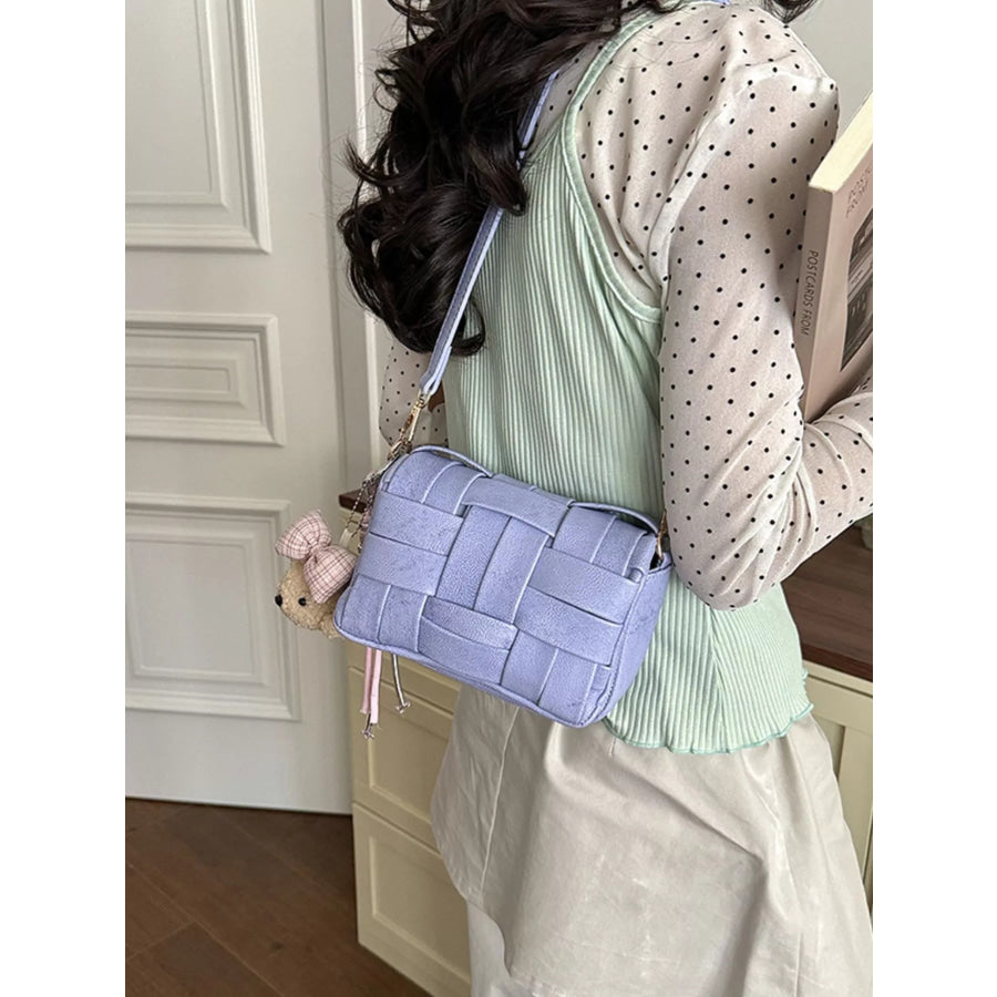 Woven Texture Crossbody Bag Purple / One Size Apparel and Accessories