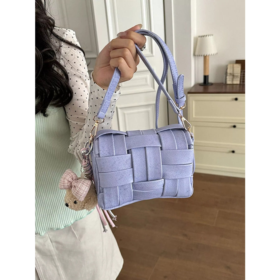 Woven Texture Crossbody Bag Purple / One Size Apparel and Accessories