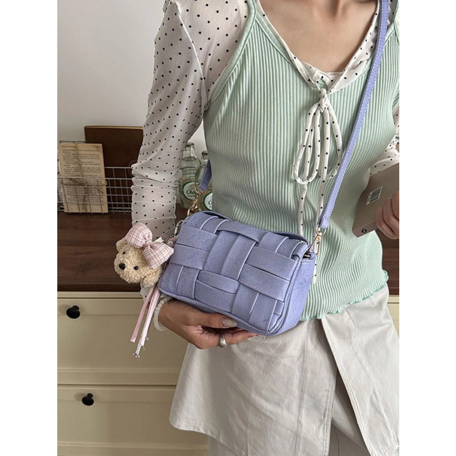 Woven Texture Crossbody Bag Purple / One Size Apparel and Accessories