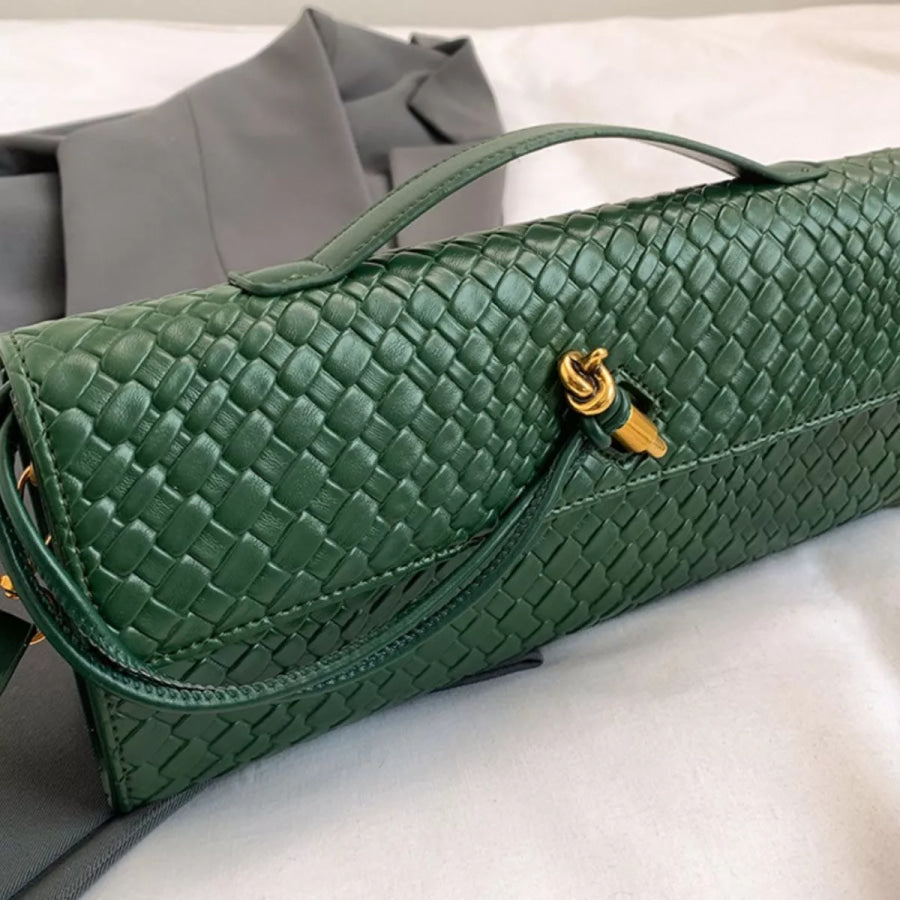 Woven Texture Flap Crossbody Bag Apparel and Accessories