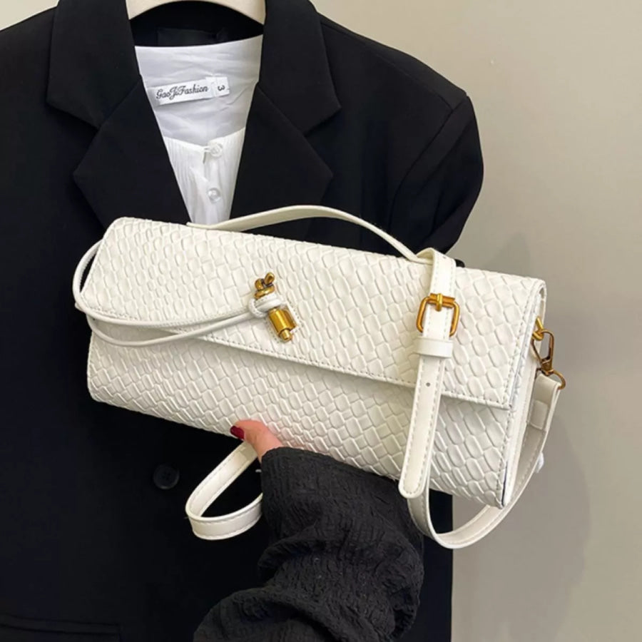 Woven Texture Flap Crossbody Bag Apparel and Accessories