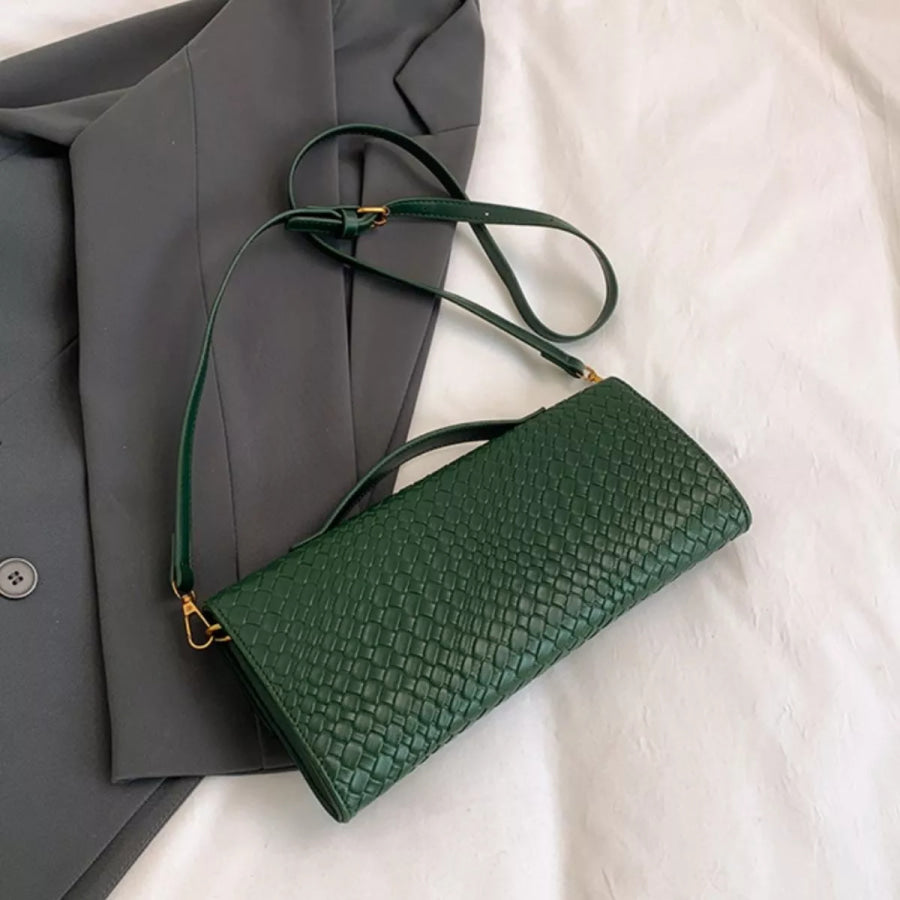 Woven Texture Flap Crossbody Bag Apparel and Accessories