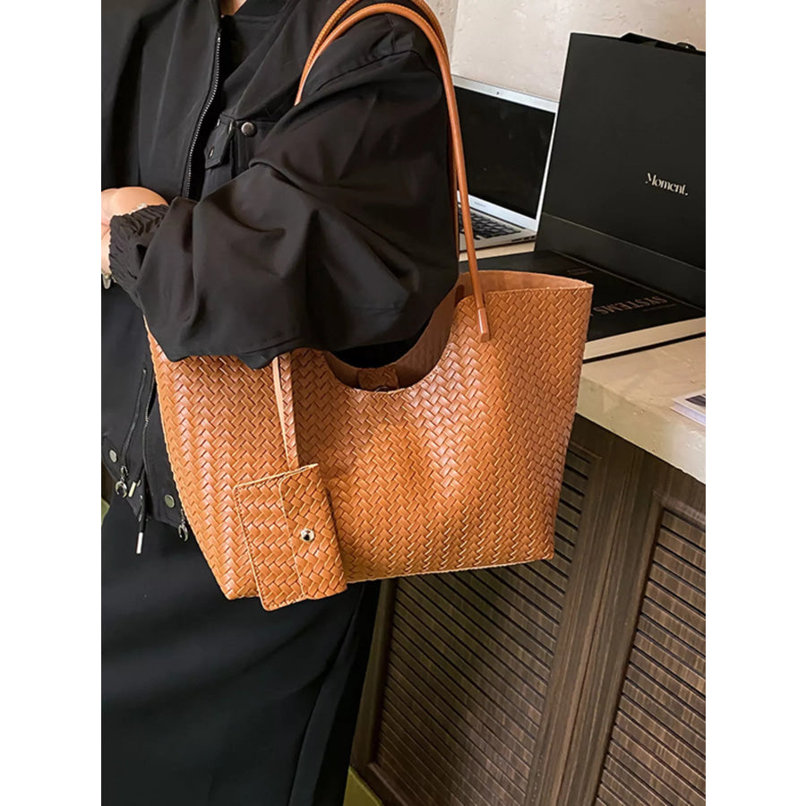 Woven Texture Large Capacity Tote Bag Apparel and Accessories
