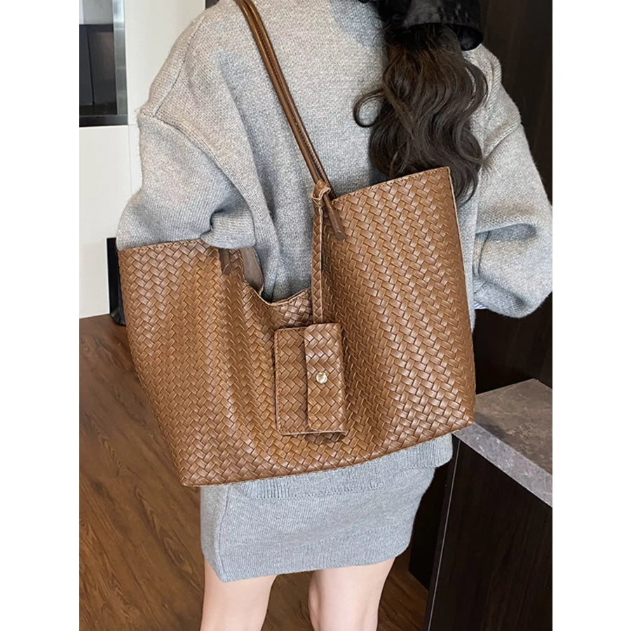 Woven Texture Large Capacity Tote Bag Apparel and Accessories