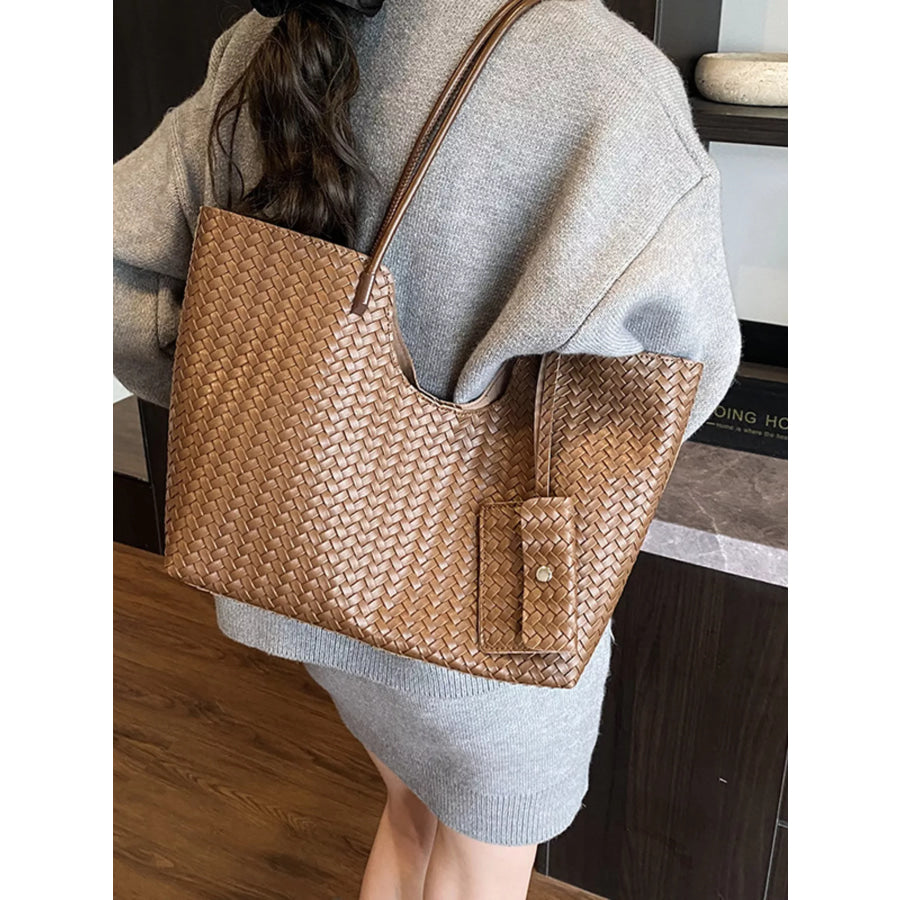 Woven Texture Large Capacity Tote Bag Apparel and Accessories