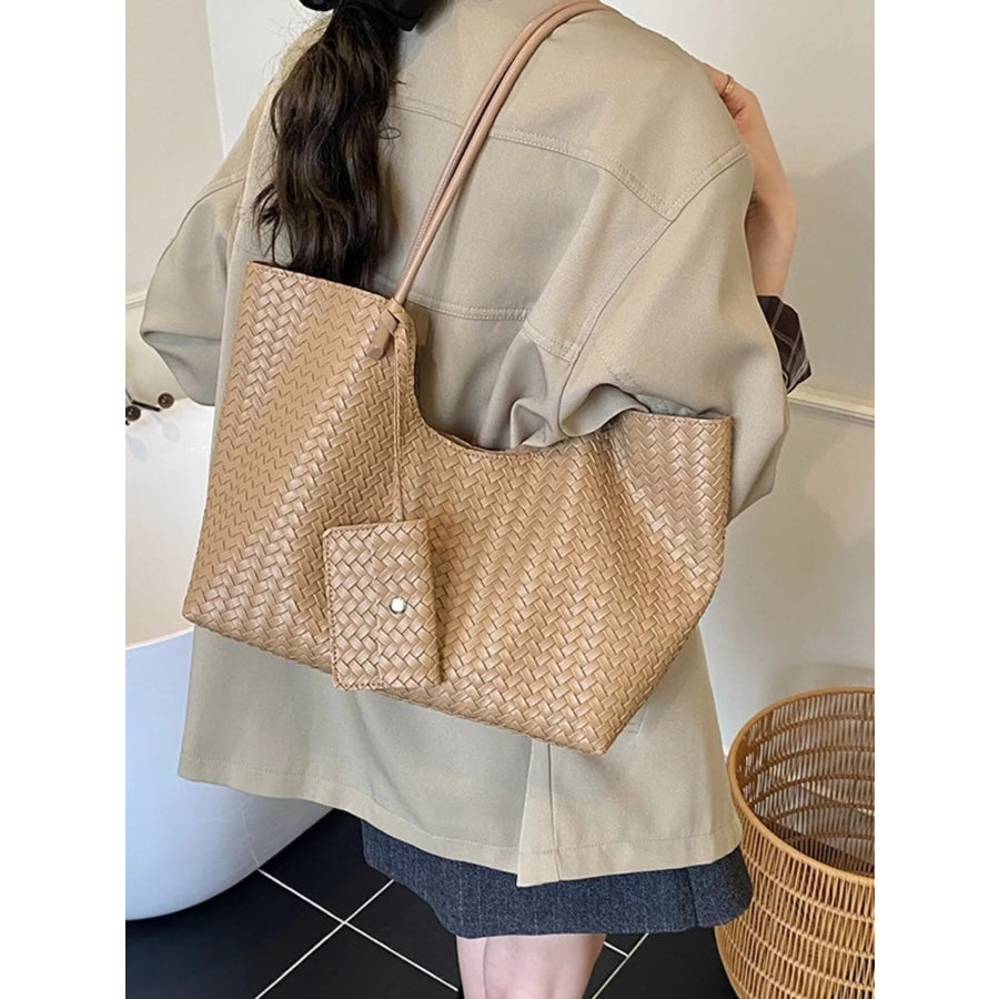 Woven Texture Large Capacity Tote Bag Apparel and Accessories