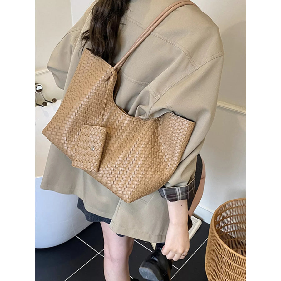 Woven Texture Large Capacity Tote Bag Apparel and Accessories