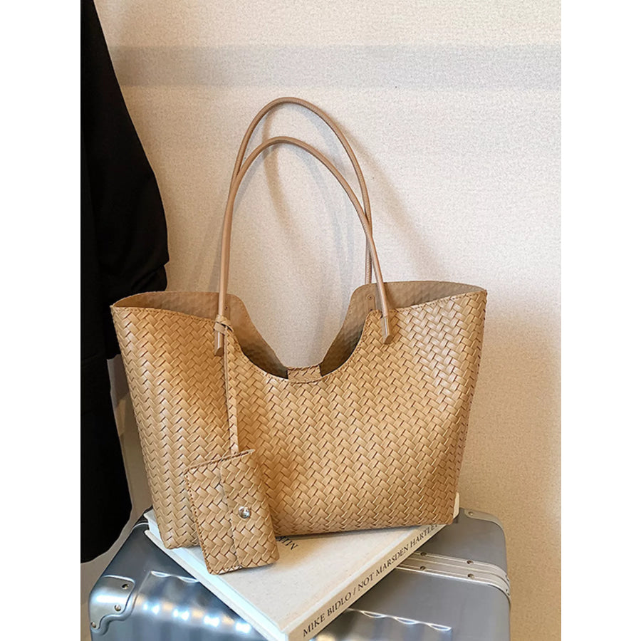Woven Texture Large Capacity Tote Bag Apparel and Accessories