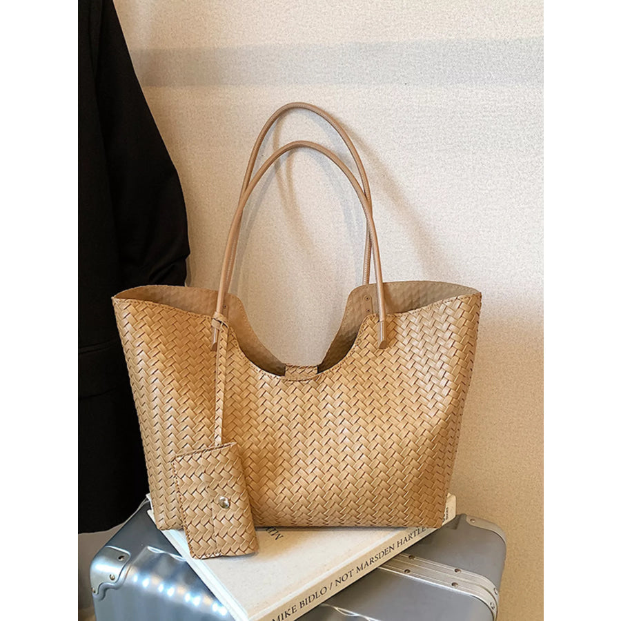 Woven Texture Large Capacity Tote Bag Apparel and Accessories