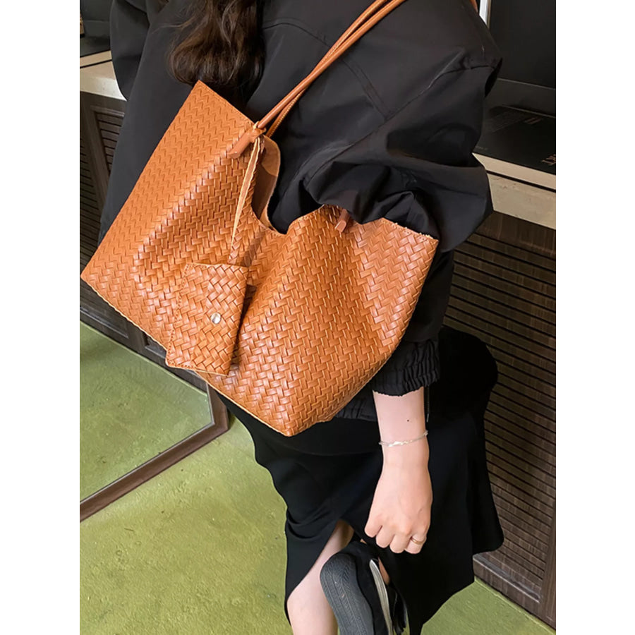 Woven Texture Large Capacity Tote Bag Apparel and Accessories