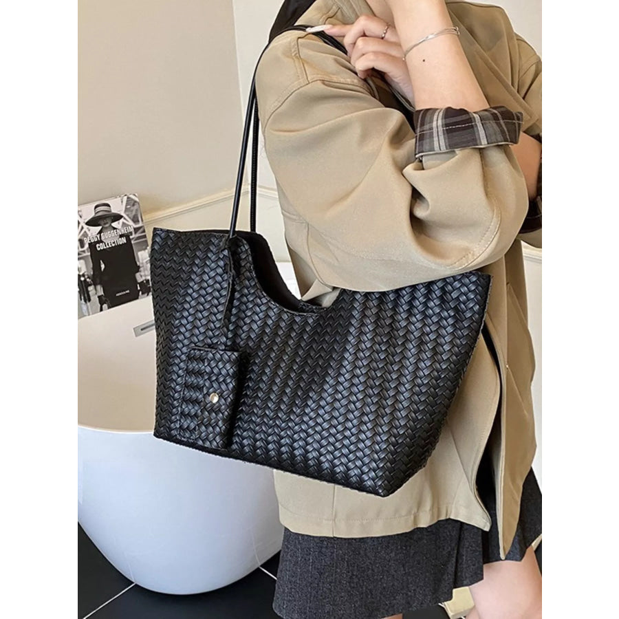 Woven Texture Large Capacity Tote Bag Apparel and Accessories