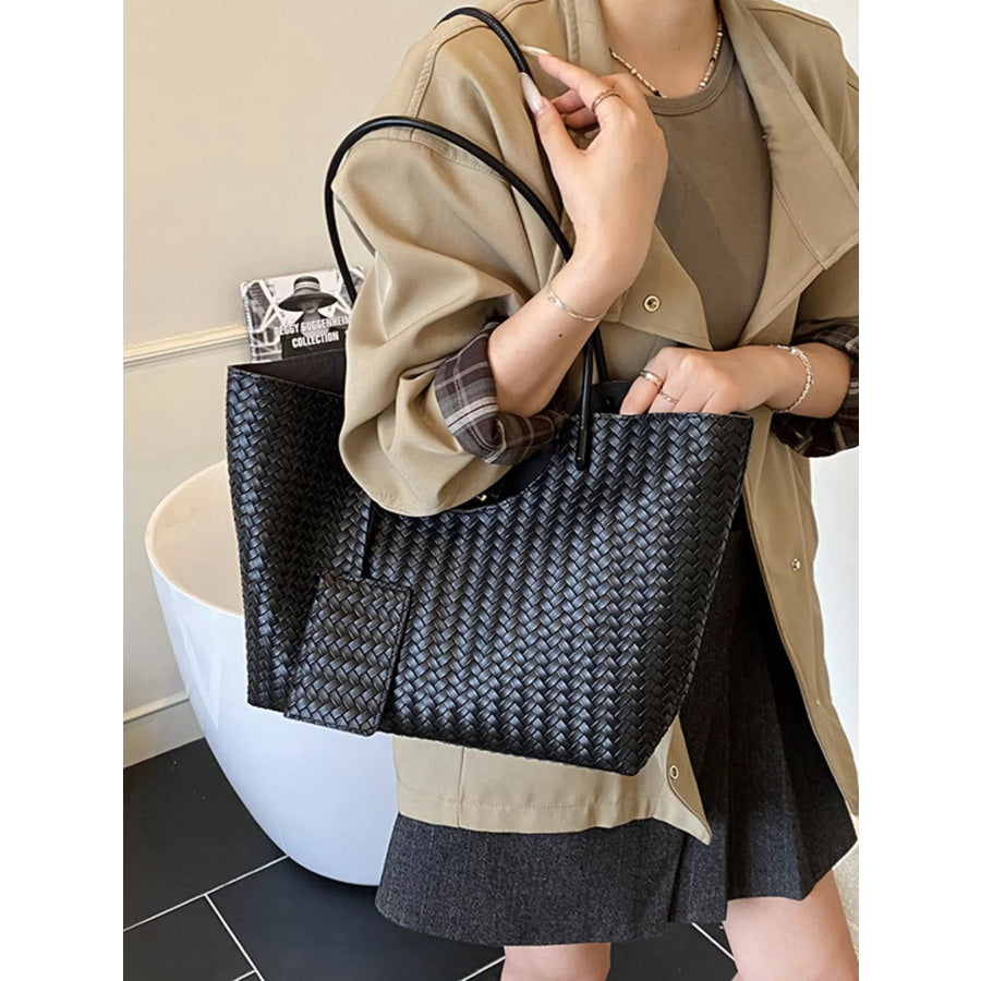 Woven Texture Large Capacity Tote Bag Apparel and Accessories