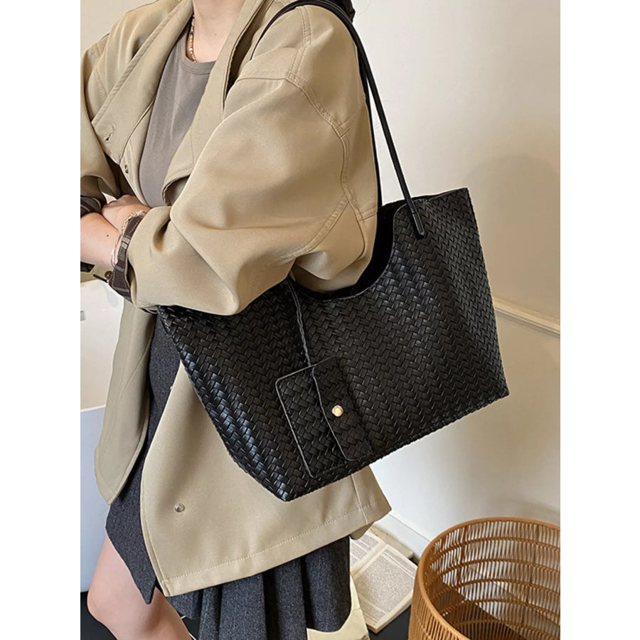 Woven Texture Large Capacity Tote Bag Apparel and Accessories