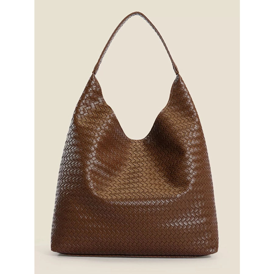 Woven Texture Shoulder Bag and Wristlet Set Apparel Accessories