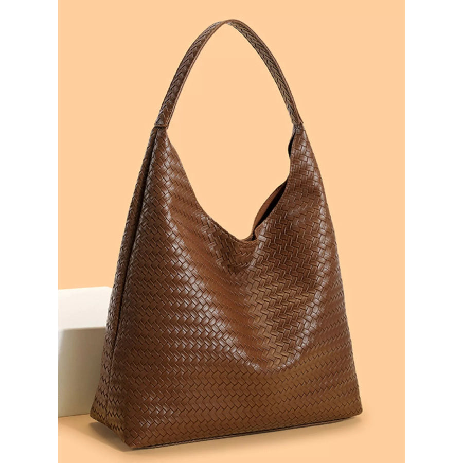 Woven Texture Shoulder Bag and Wristlet Set Apparel Accessories