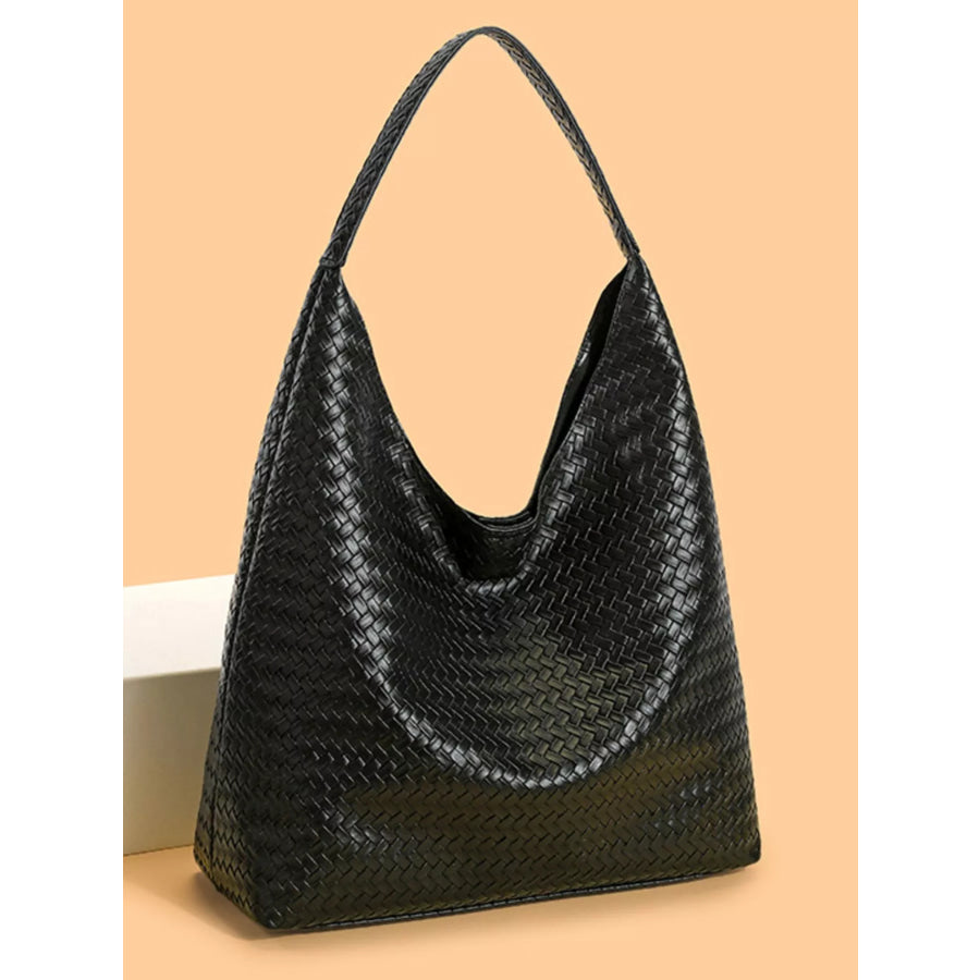 Woven Texture Shoulder Bag and Wristlet Set Apparel Accessories