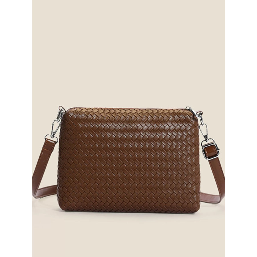 Woven Texture Shoulder Bag and Wristlet Set Apparel Accessories