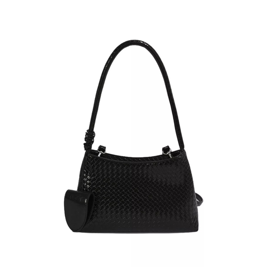 Woven Texture Shoulder Bag Black / onesize Apparel and Accessories