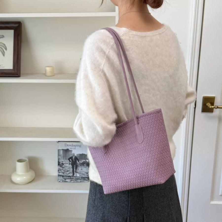 Woven Texture Shoulder Bag Purple / onesize Apparel and Accessories