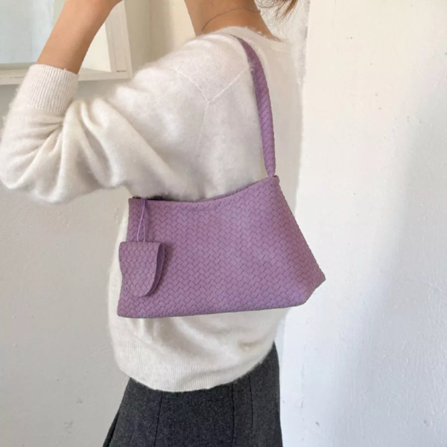 Woven Texture Shoulder Bag Purple / onesize Apparel and Accessories