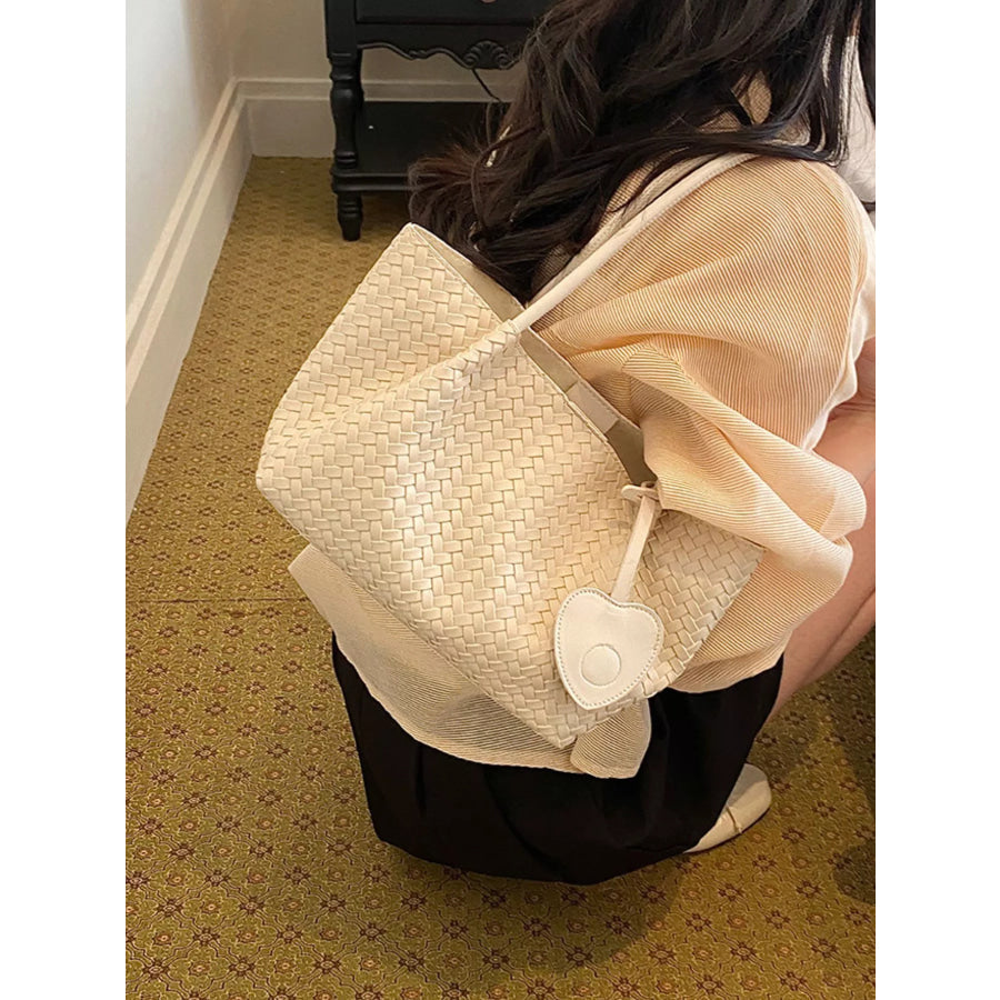 Woven Tote Shoulder Bag Off-white / onesize Apparel and Accessories