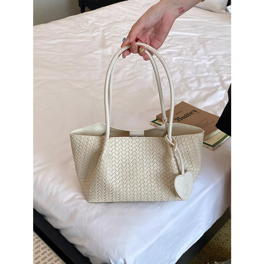 Woven Tote Shoulder Bag Off-white / onesize Apparel and Accessories