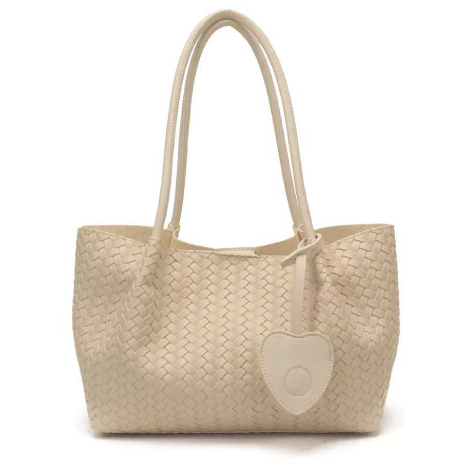Woven Tote Shoulder Bag Off-white / onesize Apparel and Accessories