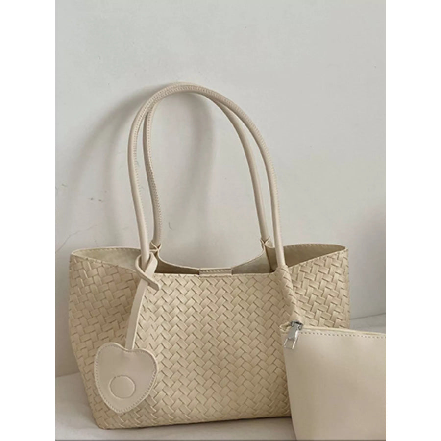 Woven Tote Shoulder Bag Off-white / onesize Apparel and Accessories