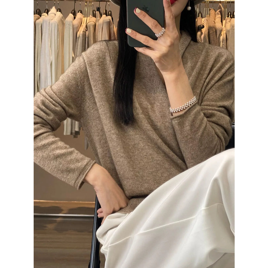Wrap-Front Long Sleeve Sweater Apparel and Accessories