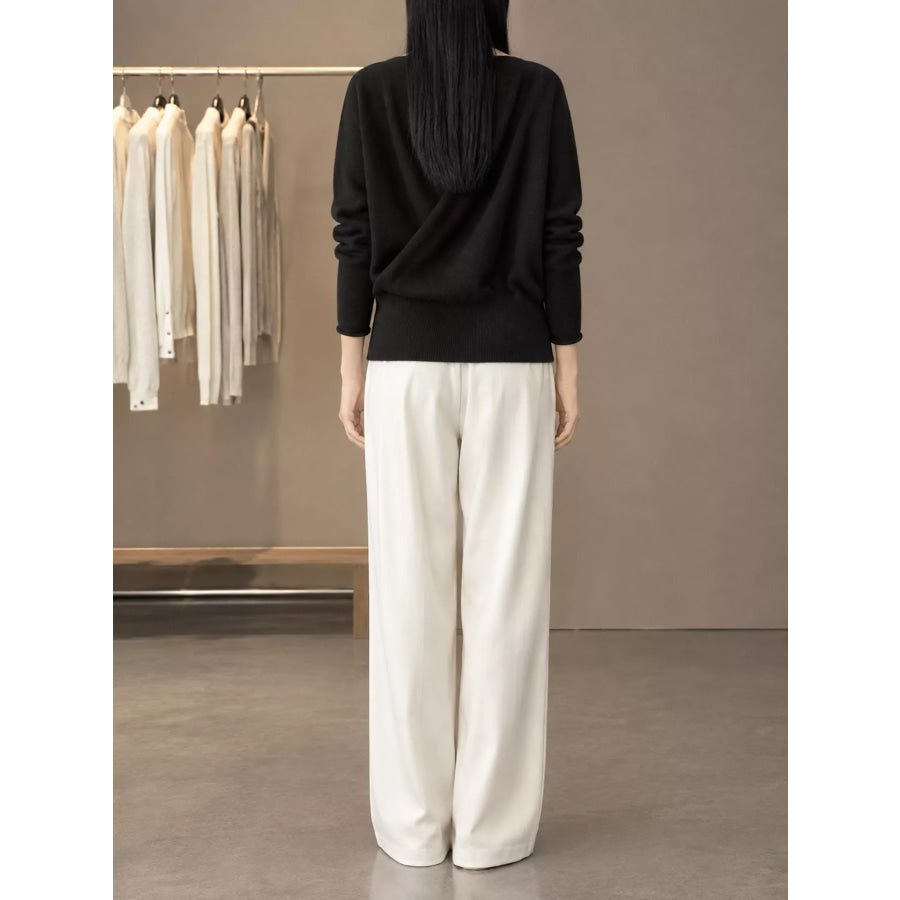 Wrap-Front Long Sleeve Sweater Apparel and Accessories