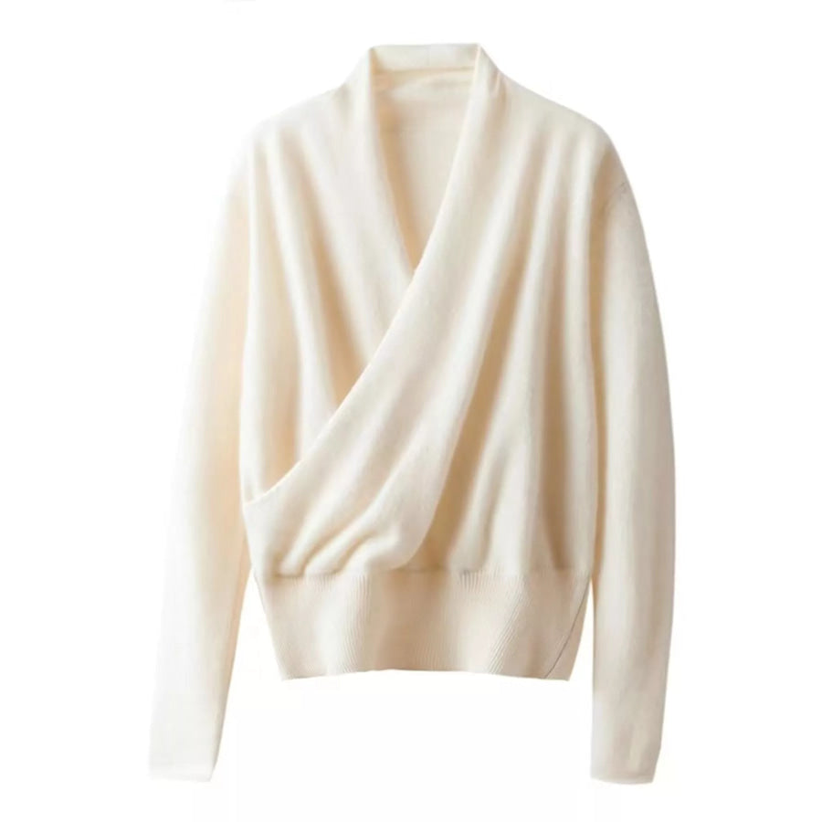 Wrap-Front Long Sleeve Sweater Apparel and Accessories