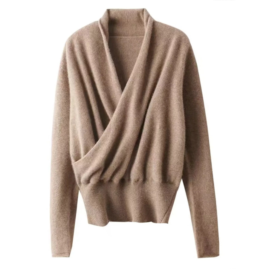 Wrap-Front Long Sleeve Sweater Apparel and Accessories