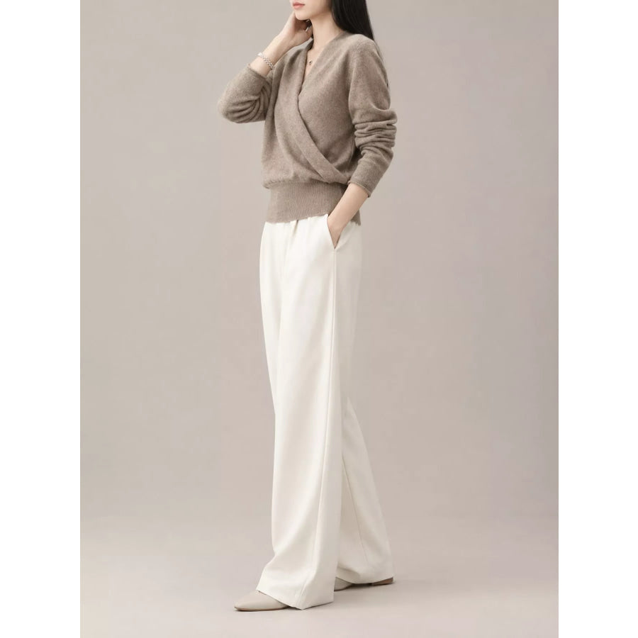Wrap-Front Long Sleeve Sweater Apparel and Accessories