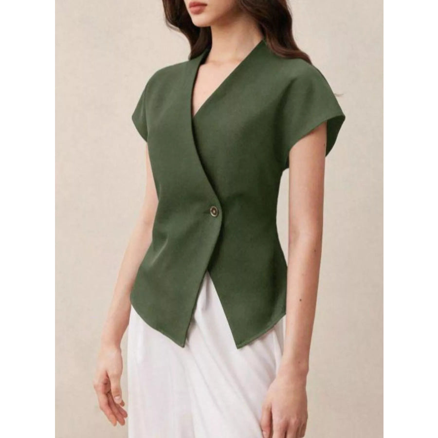 Wrap-Front One Button Shirt Apparel and Accessories