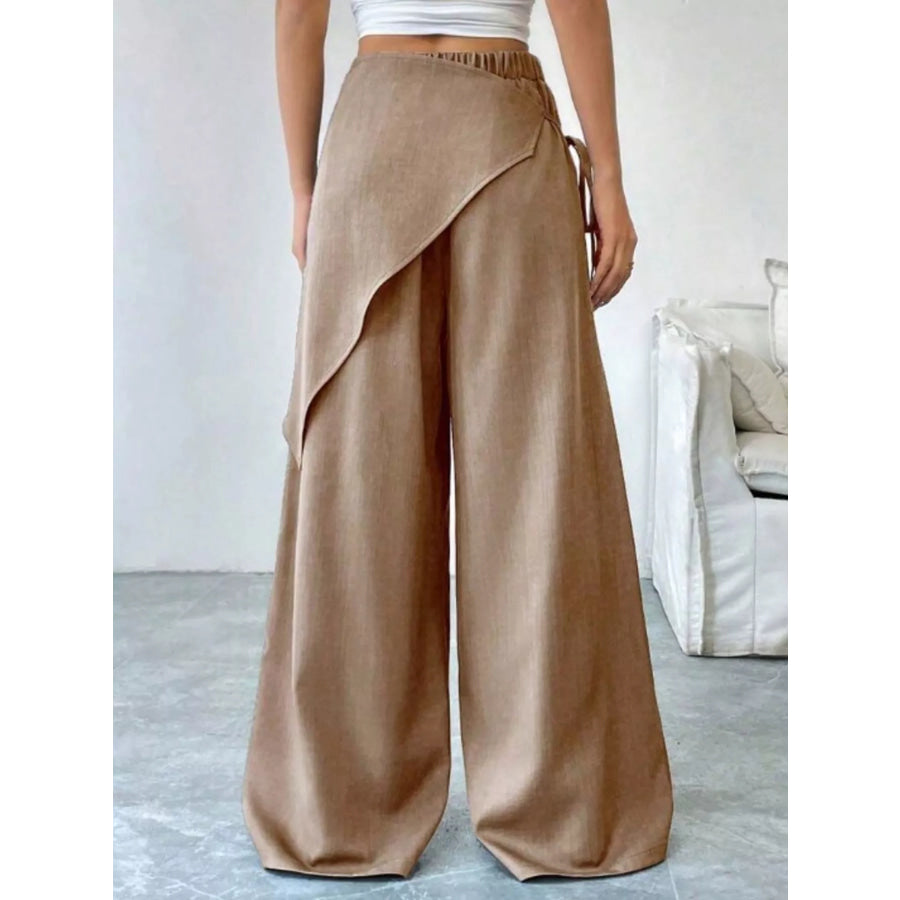 Wrap-Front Wide-Leg Pants Apparel and Accessories
