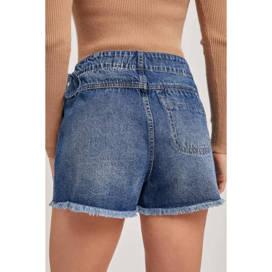 Wrapped Tied Waist Denim Skort Apparel and Accessories
