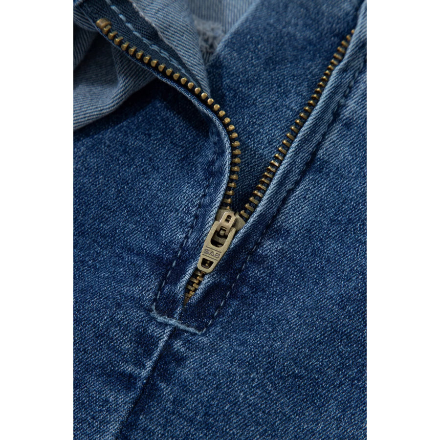 Wrapped Tied Waist Denim Skort Apparel and Accessories