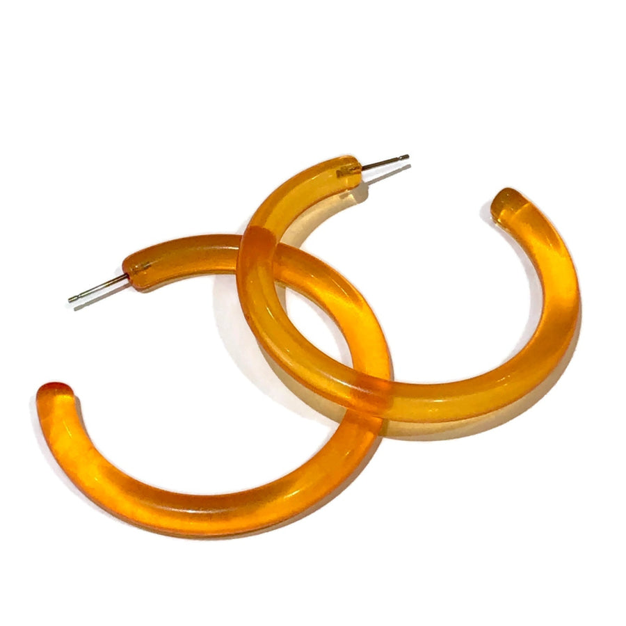 XL Jelly Hoop Earrings - 2 inch Orange Hoops